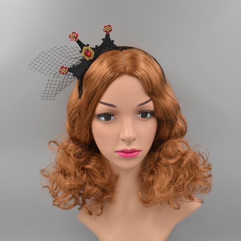 Cross-Border New Halloween Headband Non-Woven Hair Buckle Spider Web Headwear Dress Up Trident Witch Hat full figure