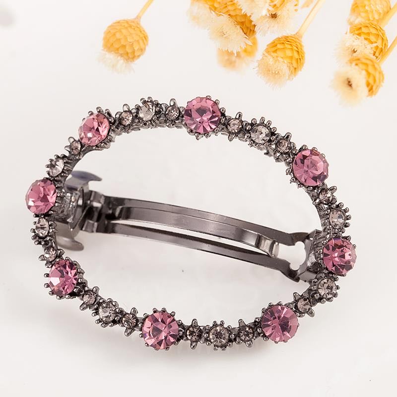 Air Korea Trend Fashion Lady Children Hollow Hairpin Oval Dark Red
