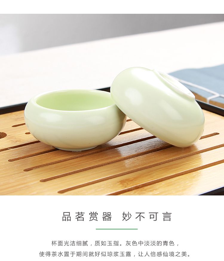 Kun Kun Ceramics Factory Direct Sales of Ding Kiln Travel Kung Fu Tea sets, travel set, one pot, four cups, portable bag with tea canister, customized logo 115 pic 9