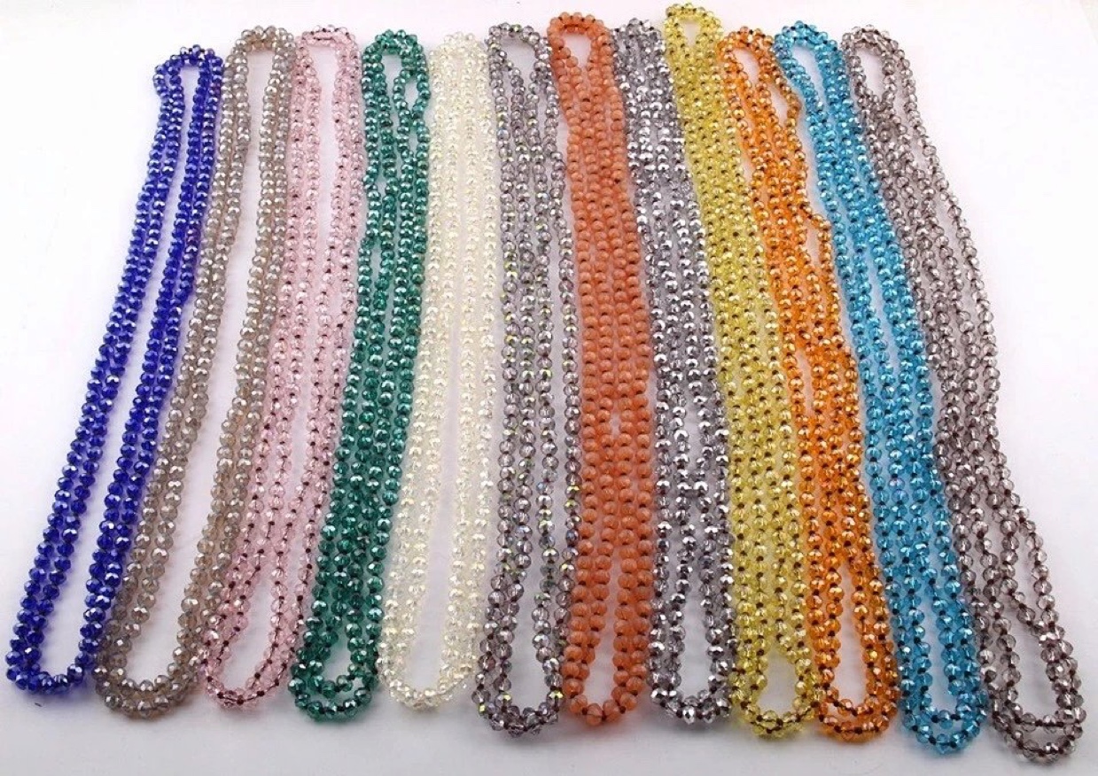 1.5米8mm水晶打结项链细节图