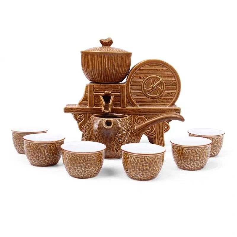 2020 new Grain &Rich Tea Set ceramic Semi-automatic tea set for lazy people thumbnail