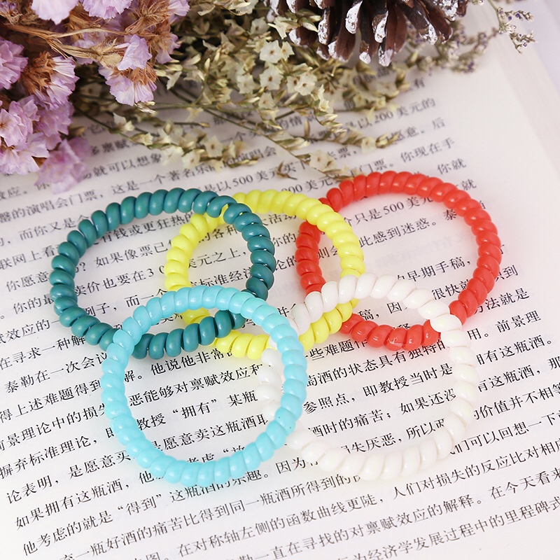 Thin band telephone wire hair ring thumbnail