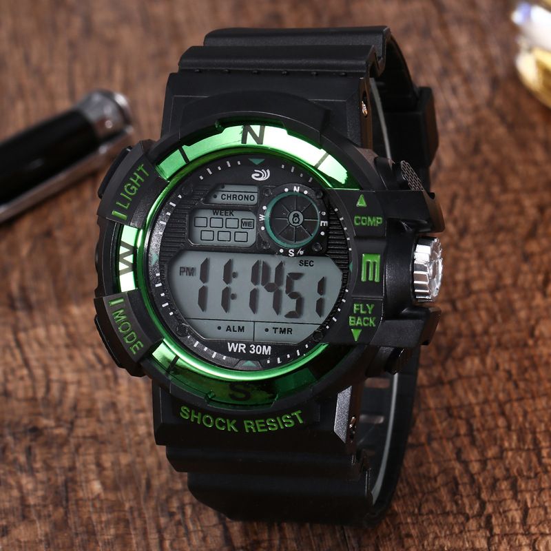 Amazon Black band electroplated box set wristwatches for men and women, casual sports mountaineering watches, student electronic watches Specification image