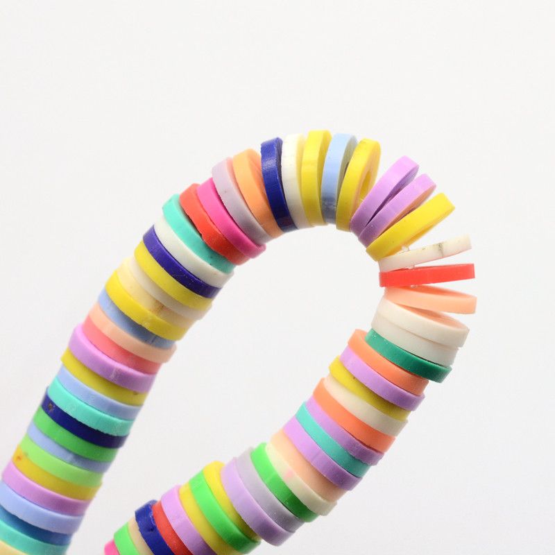 8*1mm shallow seven-color soft ceramic piece jewelry accessory spacer necklace bracelet accessory beads, 45cm in length details Picture