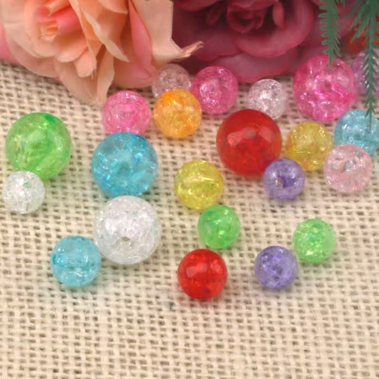 8mm cracked bead bracelet woven through net red envelope, acrylic bead imitation crystal details Picture