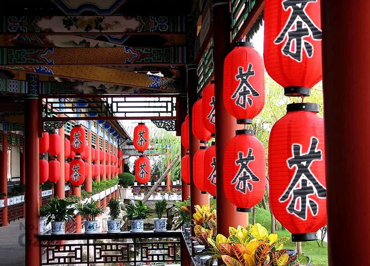 Printed with "tea" and "wine" characters, big red winter melon lanterns, hotel, restaurant, farm stay, restaurant, tea house decoration, indoor and outdoor waterproof silk cloth, steel wire, foldable, Chinese festive style undefined