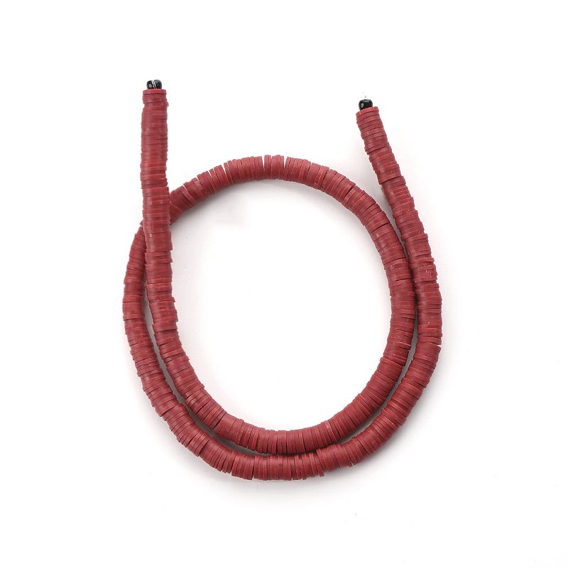 5*1mm wine red soft ceramic piece jewelry accessory spacer necklace bracelet accessory beads, 45cm in length Specification image