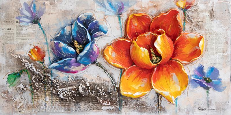 Pure Hand Three-Dimensional Flower Simple Modern Home Decoration Oil Painting Living Room Bedroom Home Decoration Painting