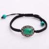 Cross-border exclusive hand-woven alloy inlaid turquoise bracelet, adjustable bracelet, hot sales in Europe and America, big discount Specification image