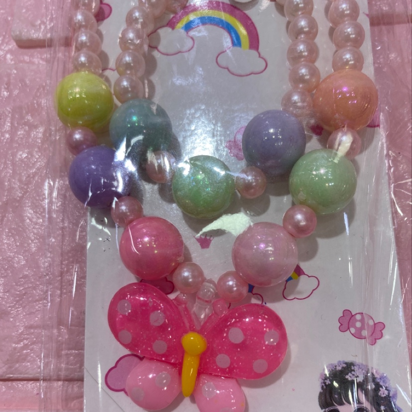 Children's Pearl necklace AB bead necklace bracelet set Specification drawing