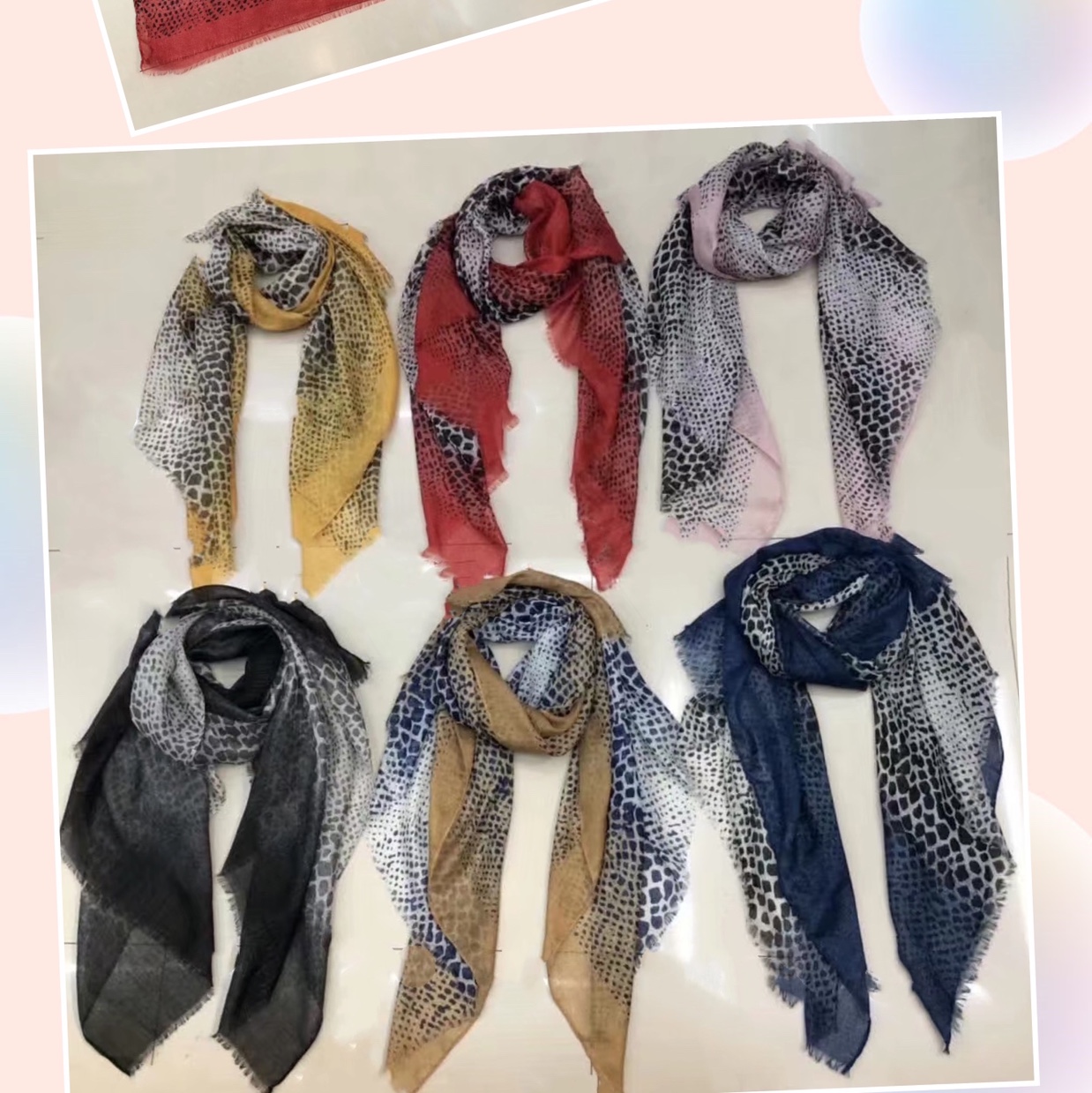 Gold and silver silk silk printed scarves are available in stock undefined