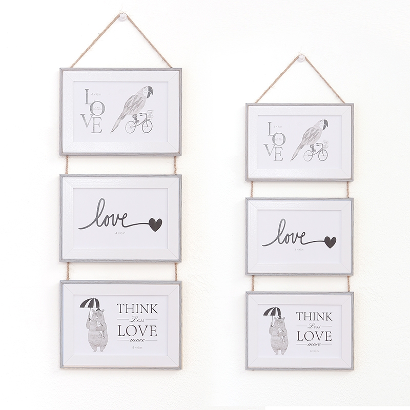 创意简约ins6寸7寸北欧相框挂墙组合连体三联相框