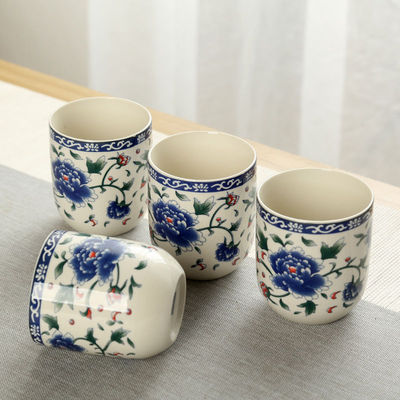 Kunkun Ceramics Ceramic Blue and White large-capacity Tea cups, Gongfu tea sets, simple Japanese tea brewing cups for home use, tasting cups, master cups 005 detail image 2