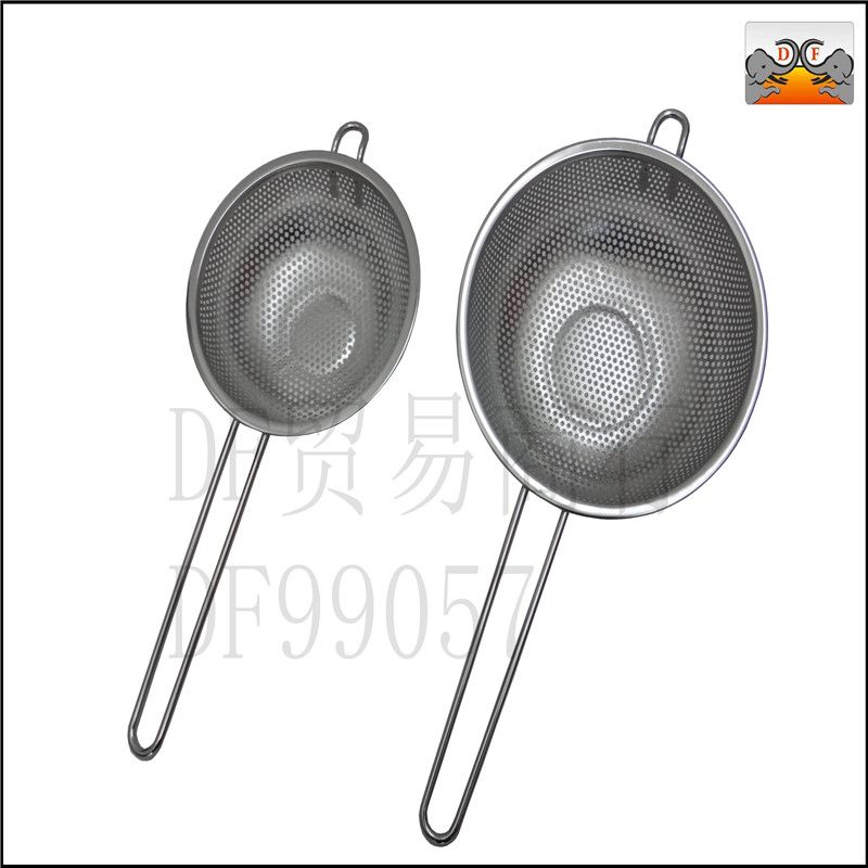 DF99057 密孔多用篮不锈钢单柄沥水篮密孔漏勺洗菜篮洗菜漏盆淘米筲箕盆筛多用厨房盆 DF TRADING HOUSE