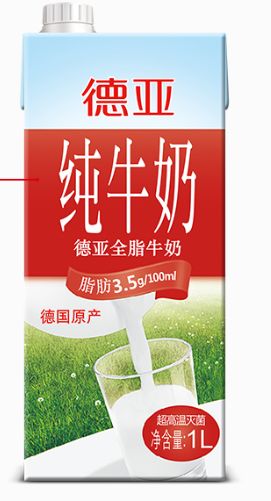德亚全脂纯牛奶1L