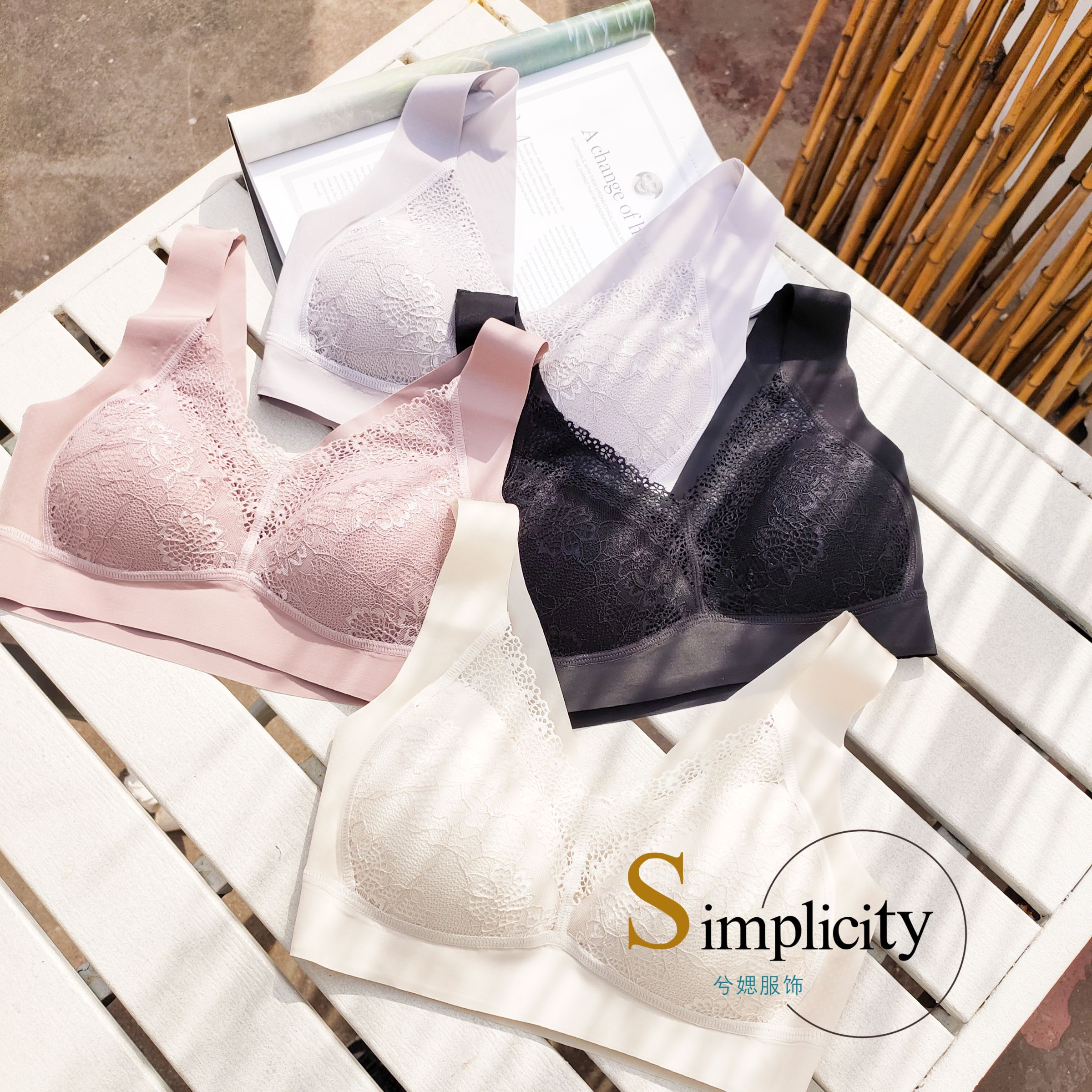 No Underwire Underwear Women's Small Chest Push-Up Adjusting Bra Summer Thin Sexy Pair Breast Support Bra Thin Cup details Picture