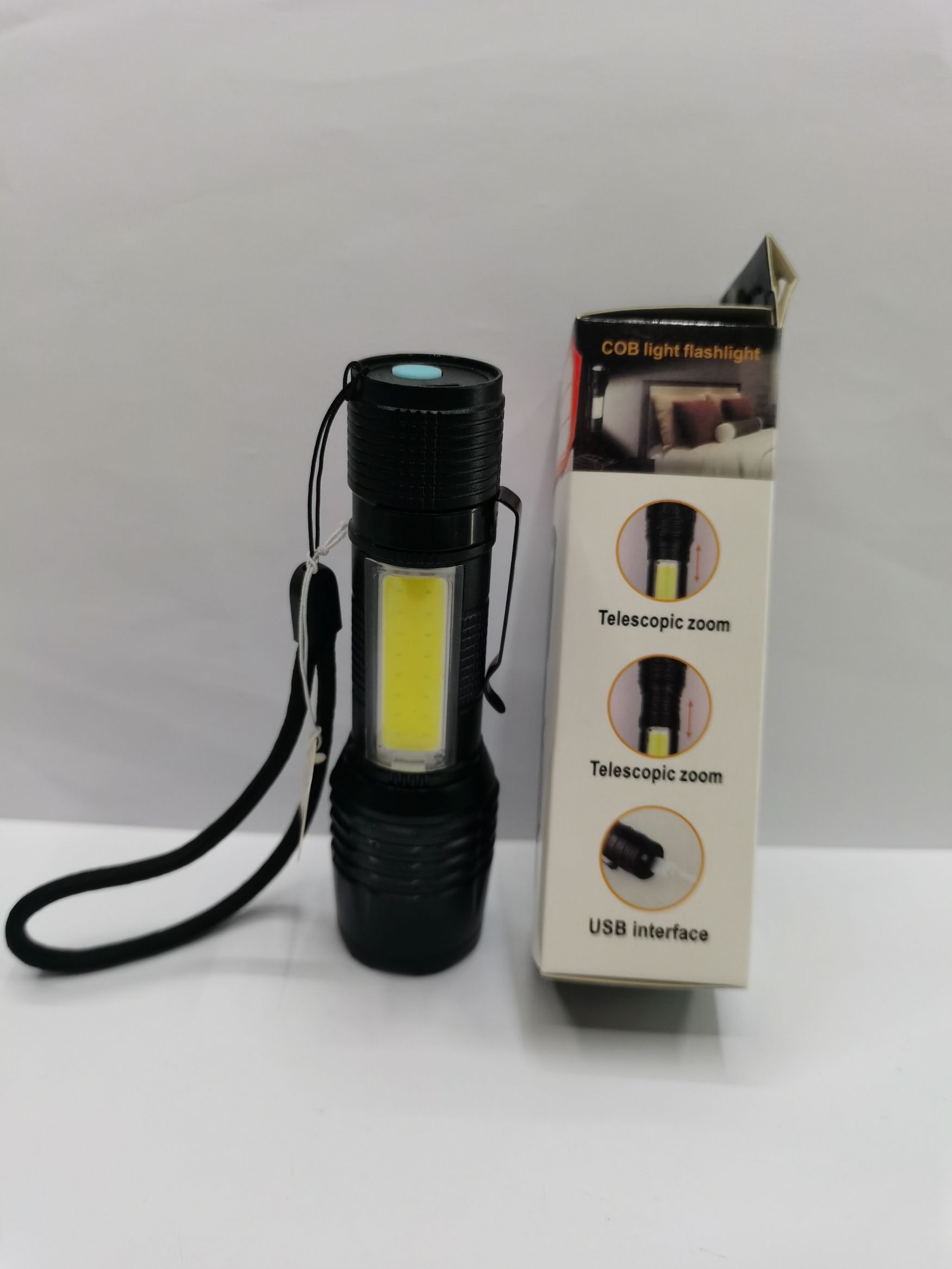 新款COB手电筒，USB充电灯，小电筒，户外照明灯详情图5