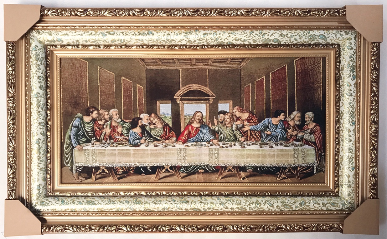 织锦画金线最后晚餐63X103图