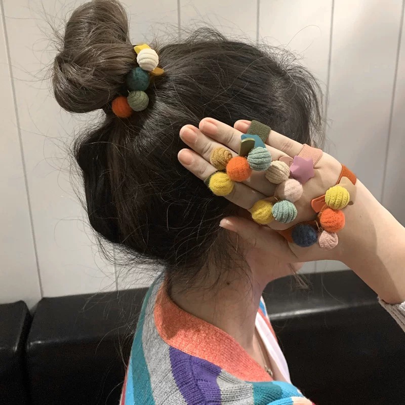 Zitong Jewelry Hair Accessories Hair Rope Cute Girl Korean Version Sweet Temperament Simple Fresh Hair Hair String Cartoon Pearl Hair String Leather Band details Picture