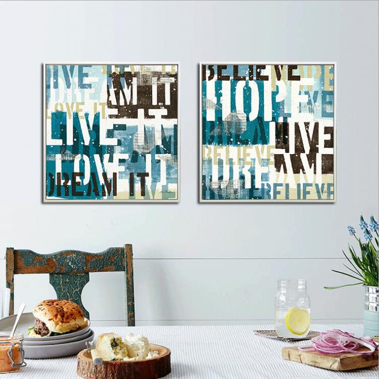 Shengshi American country English letter decorative paintings, living room and dining room modern framed paintings, bedroom sofa background wall paintings undefined