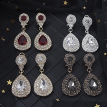 经典时尚款水滴耳环，阿拉伯女孩妇女婚礼晚宴珠宝耳环