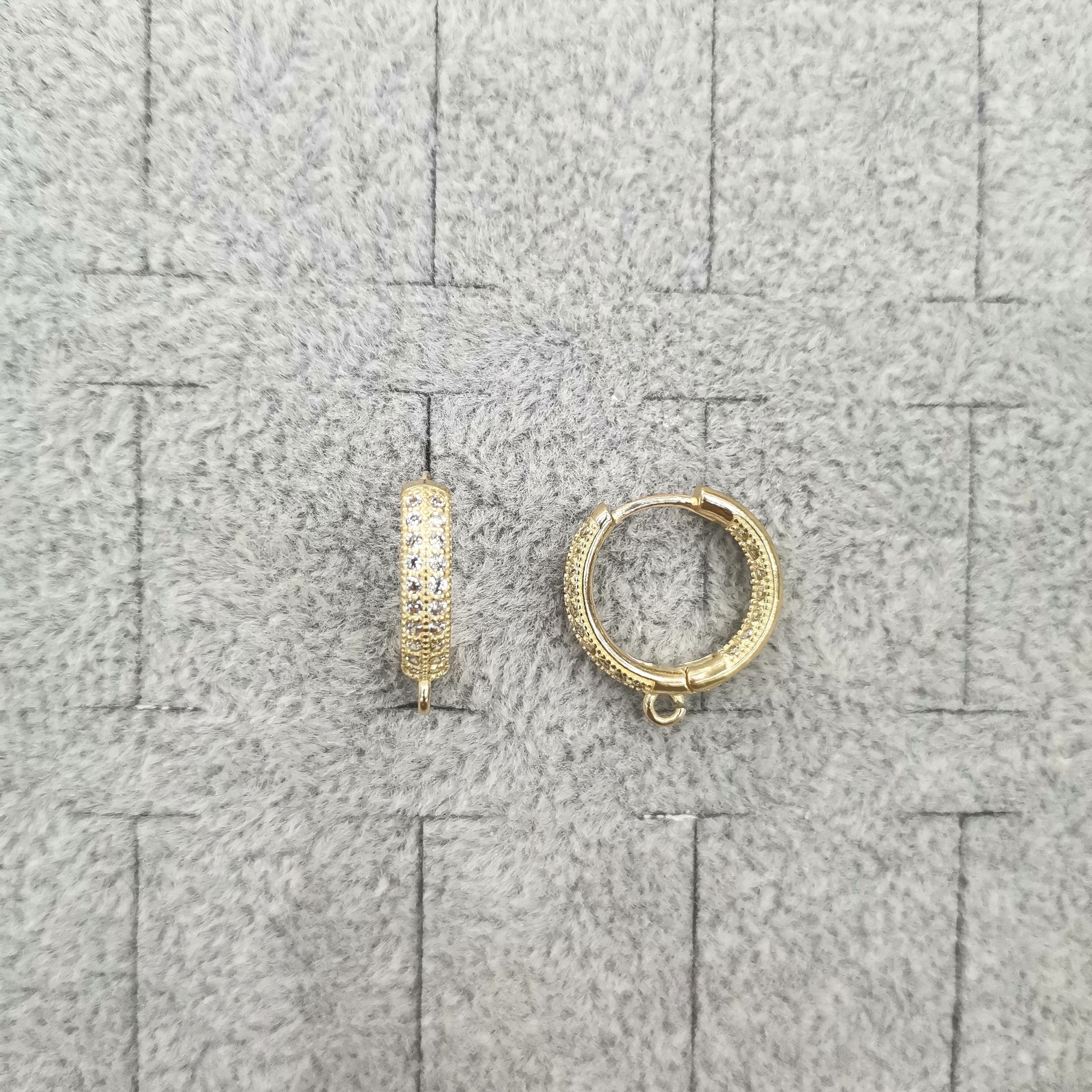 Hot style double-sided copper zircon stud earrings thumbnail