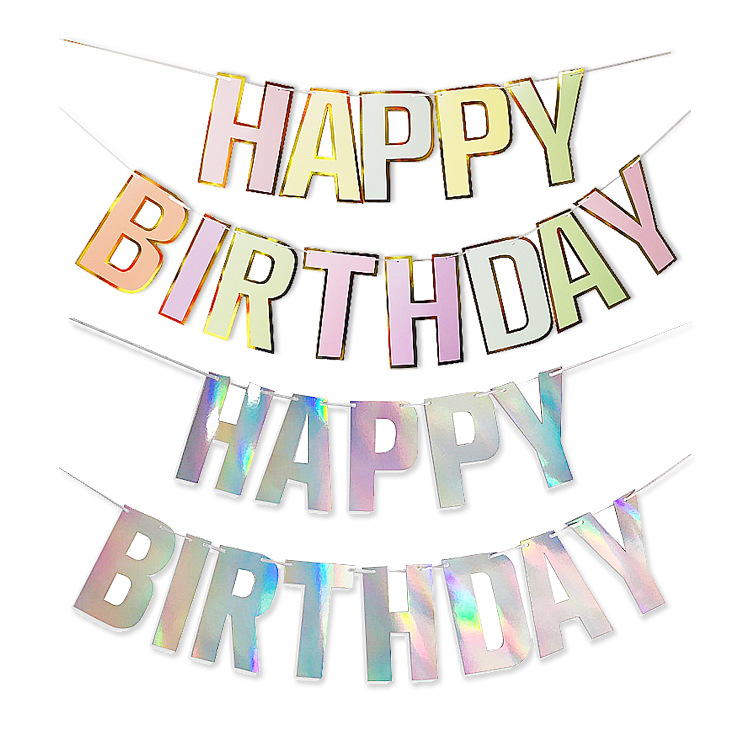 Happy birthday 生日挂条生日彩旗批发