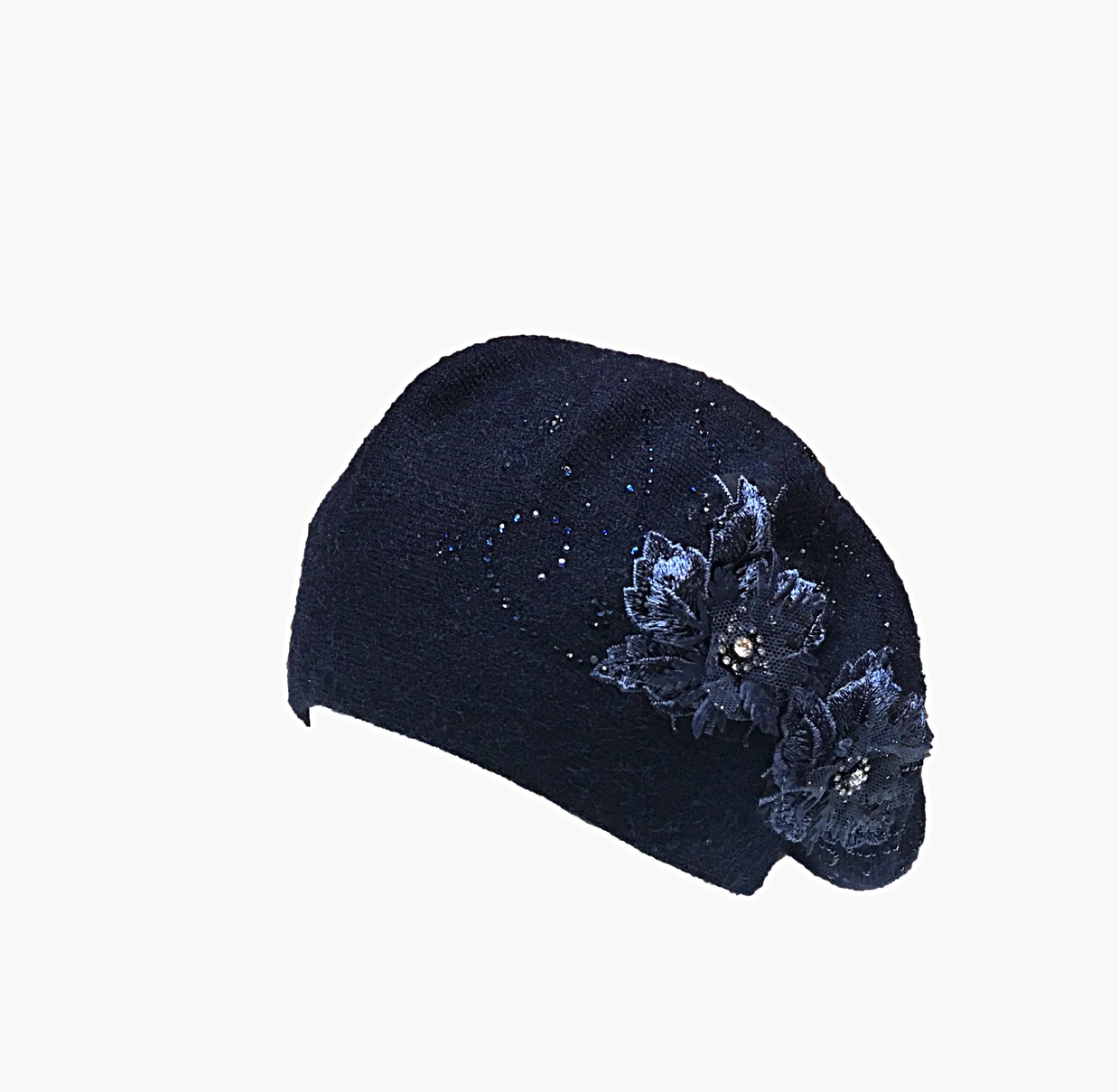 Two must-have handmade cashmere knitted berets for the New Year: fashionable and warm professional hats for women Item Picture