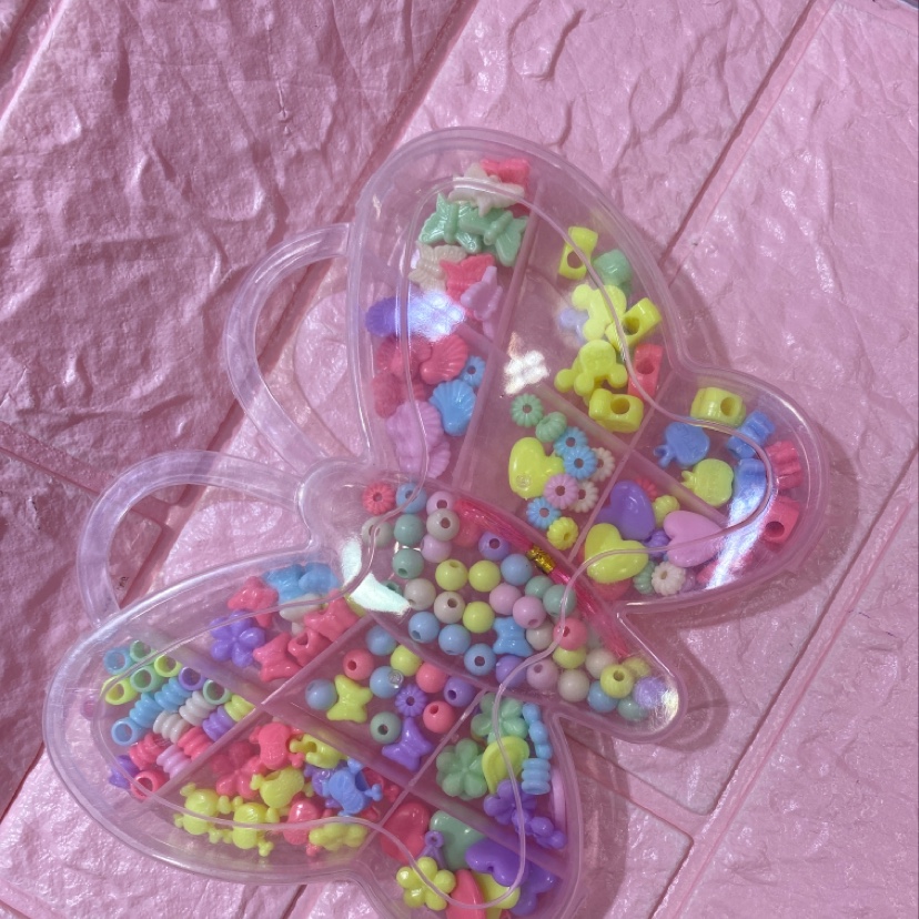 儿童串珠实色蝴蝶盒子DIY串珠玩具益智玩具暖暖详情2