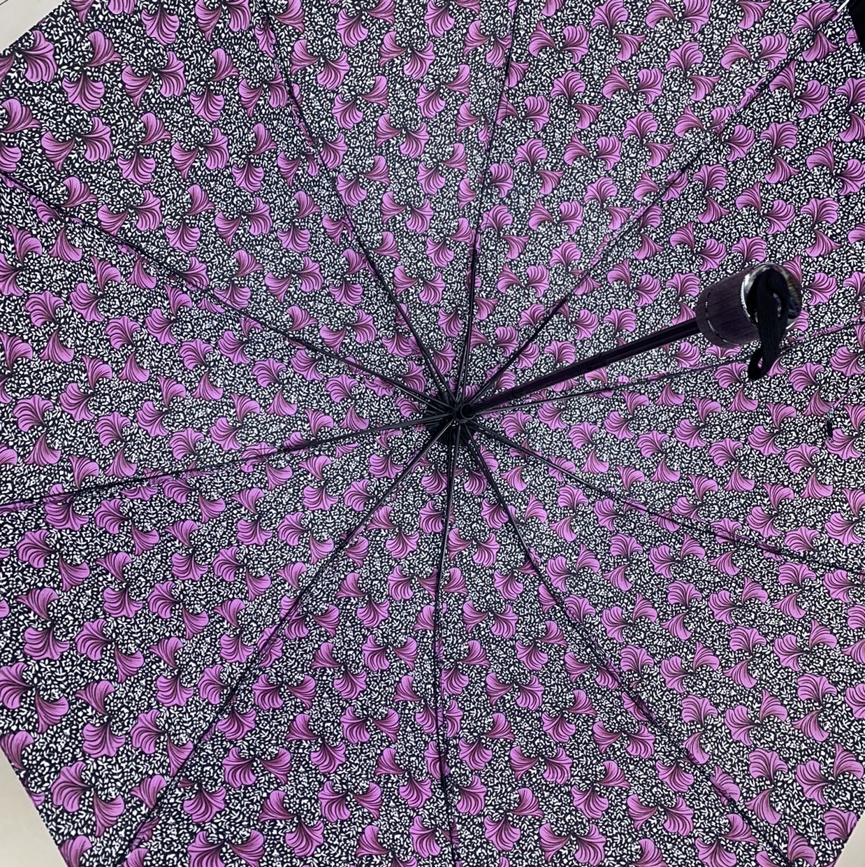 70*10K三折外翻牵牛花碰击布手开晴雨伞细节图