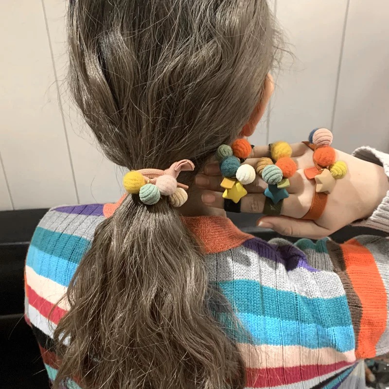 Zitong Jewelry Hair Accessories Hair Rope Cute Girl Korean Version Sweet Temperament Simple Fresh Hair Hair String Cartoon Pearl Hair String Leather Band