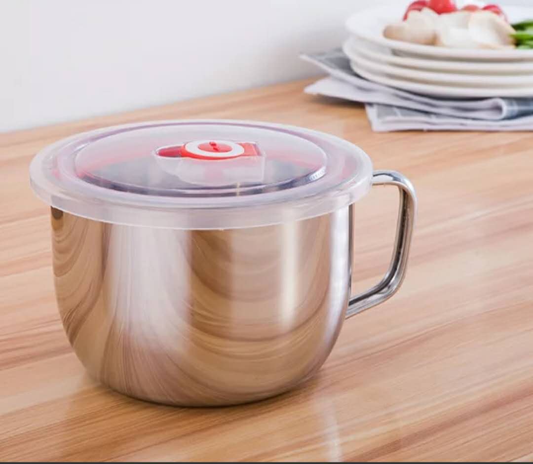 15 cm stainless steel thickened and deepened flat lid dinner cup detail image 2