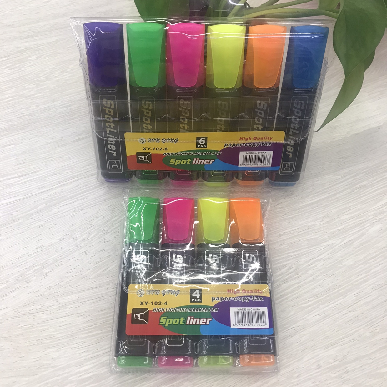 Black rod highlighter 4 sets of 6 PVC bags
