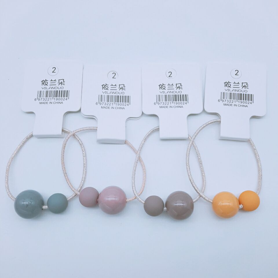 Korean art French chic style retro color temperament hairpin polygon bead ball hair circle hairpin set female