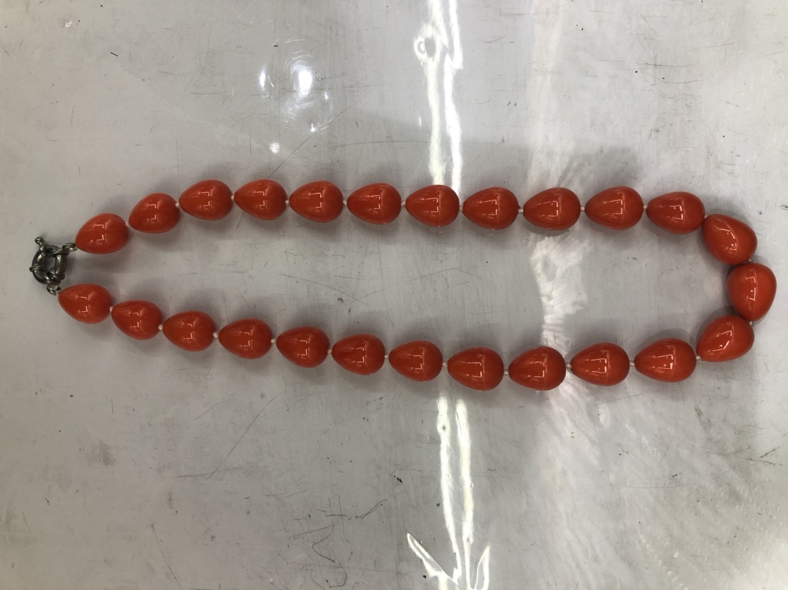 13 x 18水滴形状水晶玻璃珍珠链 ，优雅女士首饰 精致时尚配饰项链大昌珠宝A0004