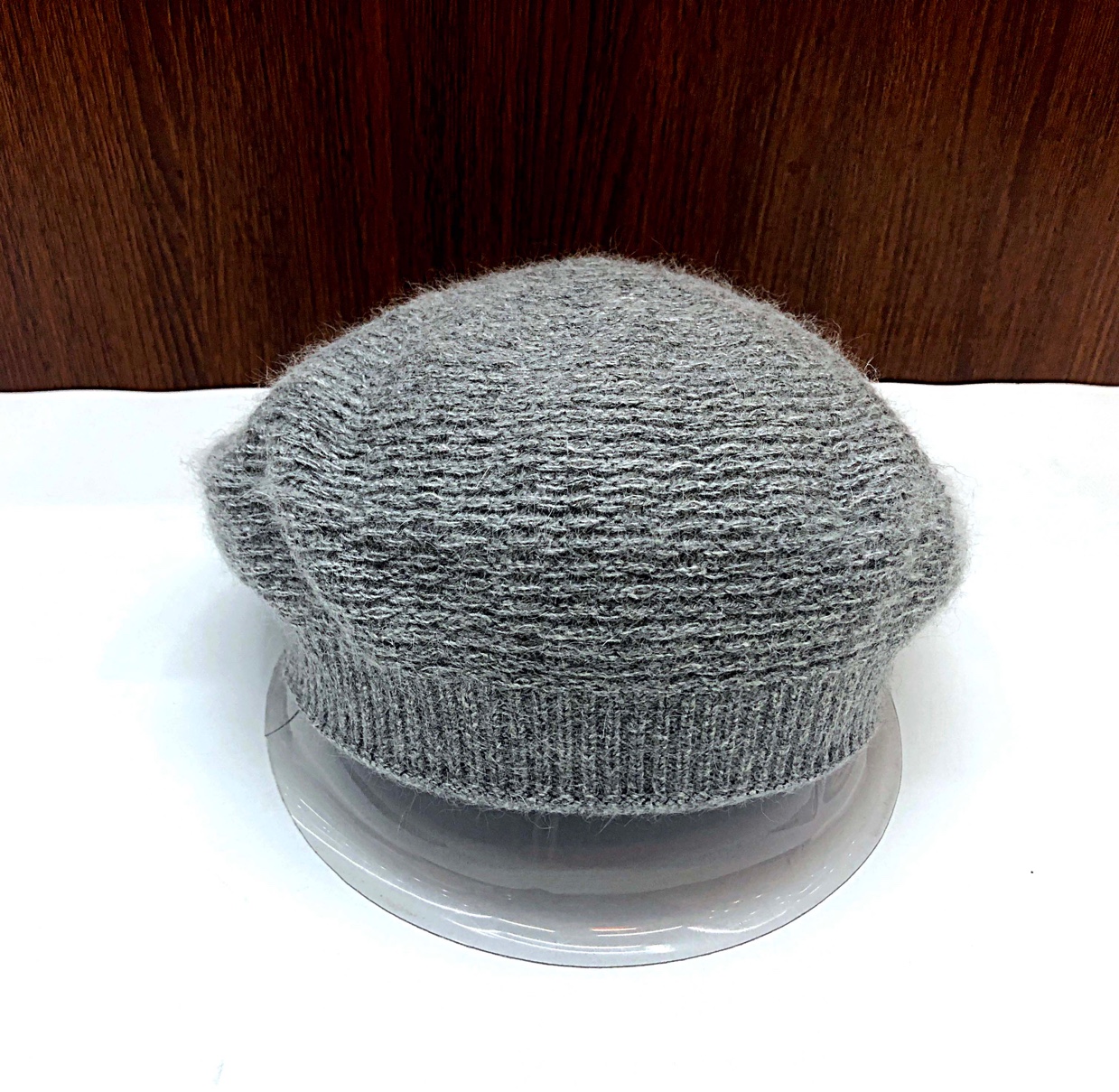 Angolan rabbit hair knitted corn fashion beret hat-style one-piece hat, suitable for both men and women, wool winter hat for grandpa and grandma Specification image