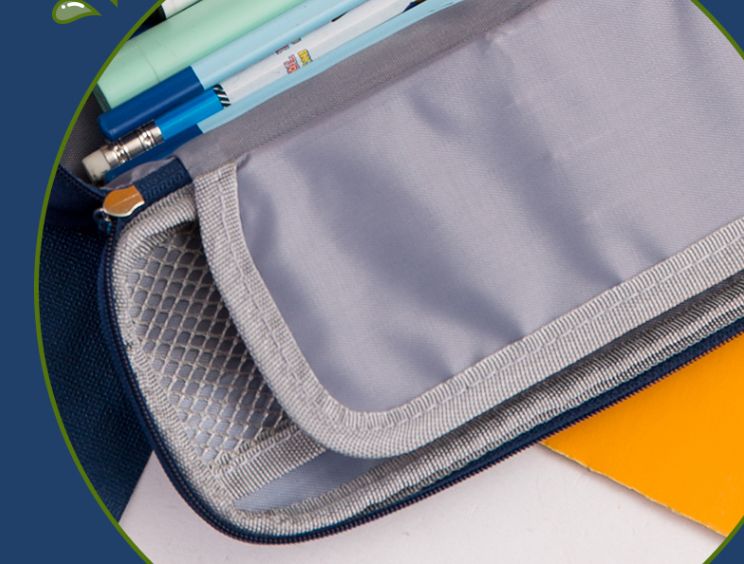 格纹英格兰时尚笔袋 加厚牛津布PU变色徽章拼接文具批发详情图9