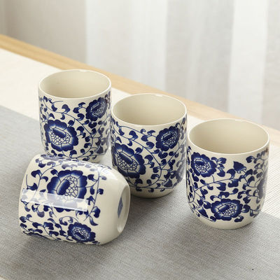 Kunkun Ceramics Ceramic Blue and White large-capacity Tea cups, Gongfu tea sets, simple Japanese tea brewing cups for home use, tasting cups, master cups 005 detail image 1