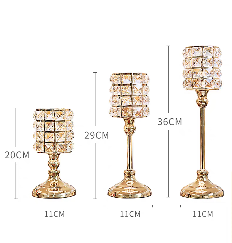 A simple metal candlestick crystal ornament