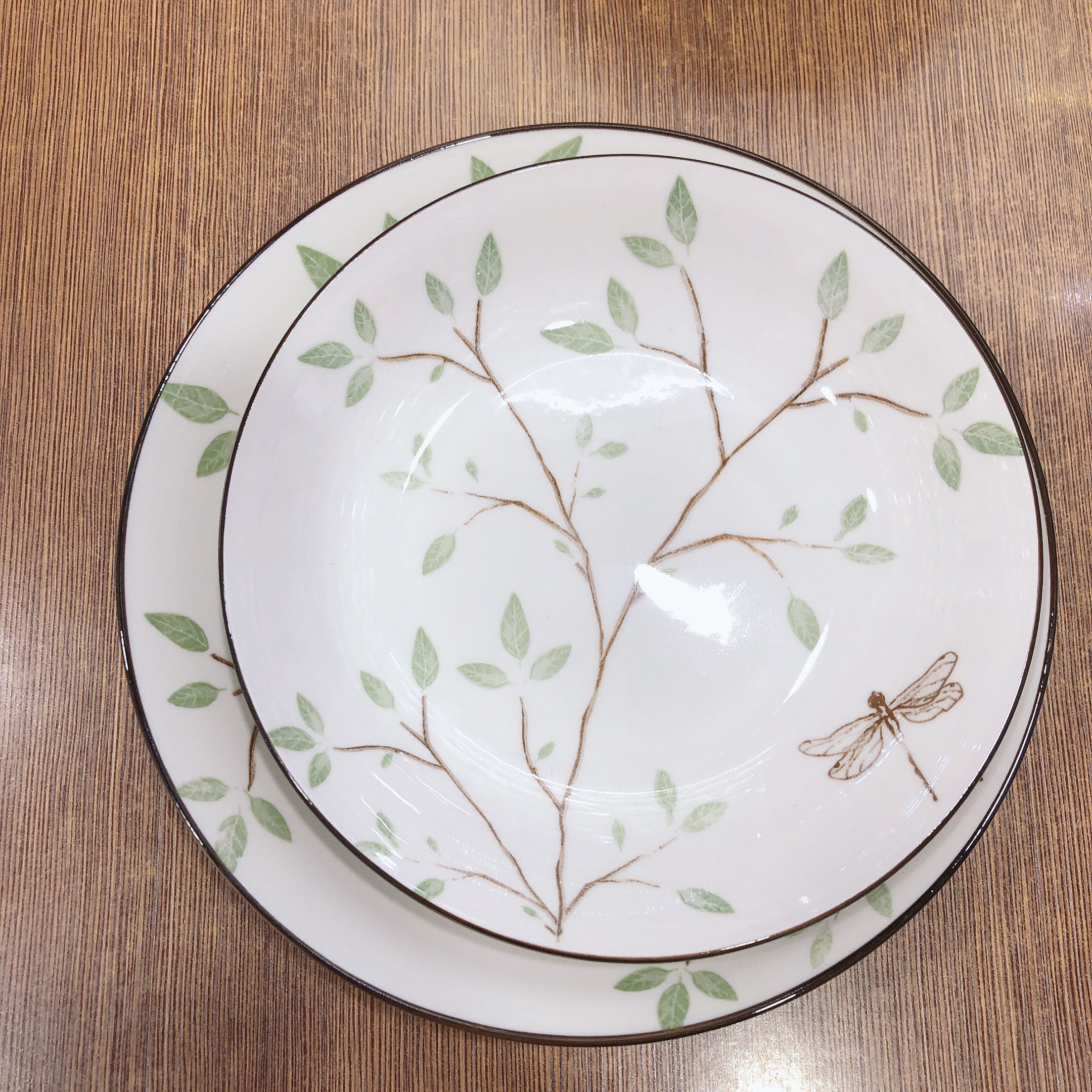 8 "ceramic plate Japanese twigs dish good-looking household simple round dinner plate microwave dinner plate