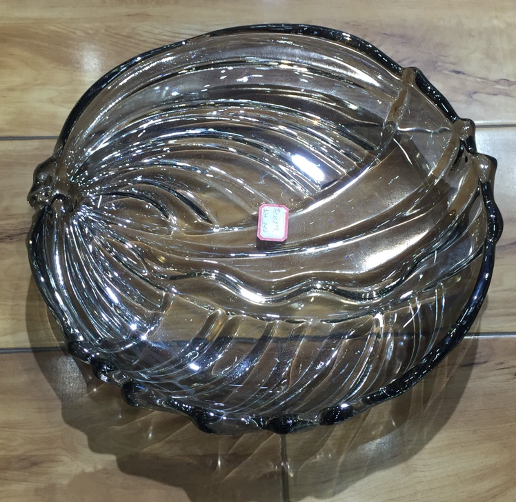 灰色玻璃果盘离子镀果盘摆件现货批发厂家直销