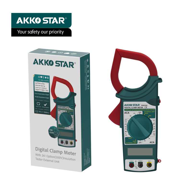 AKKOSTAR-DM6266 clamp-on multimeter with anti-burning protection function and digital display multimeter