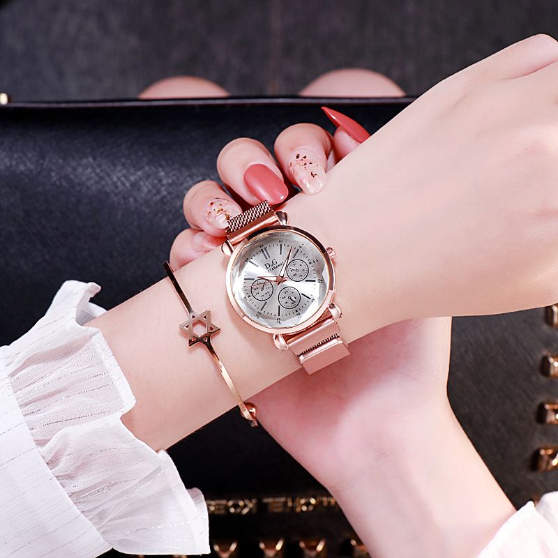 厂家直销女士韩版手表银色表面学生表腕表一件代发详情图4