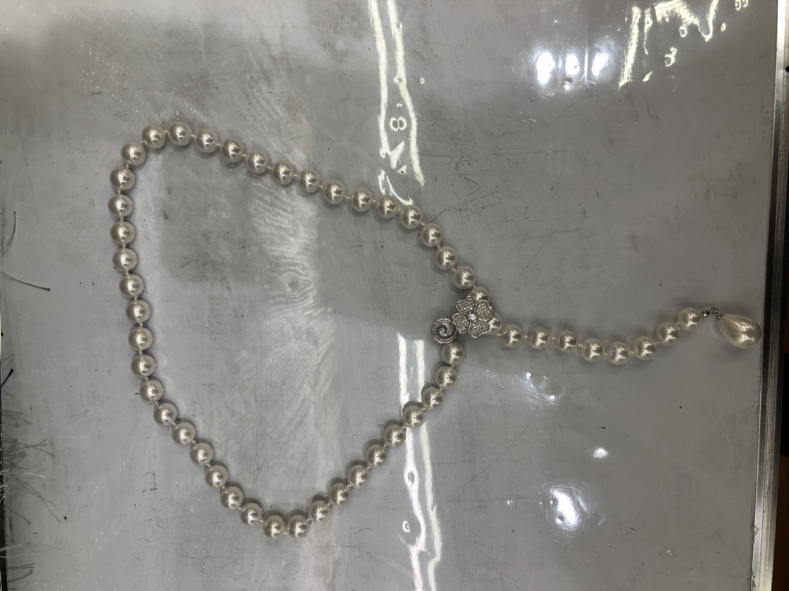 薄羊绒围巾男款 淡水珍珠颗粒装饰 毛衣链锆石套链 水晶链时尚配饰 大昌珠宝 A 000 2