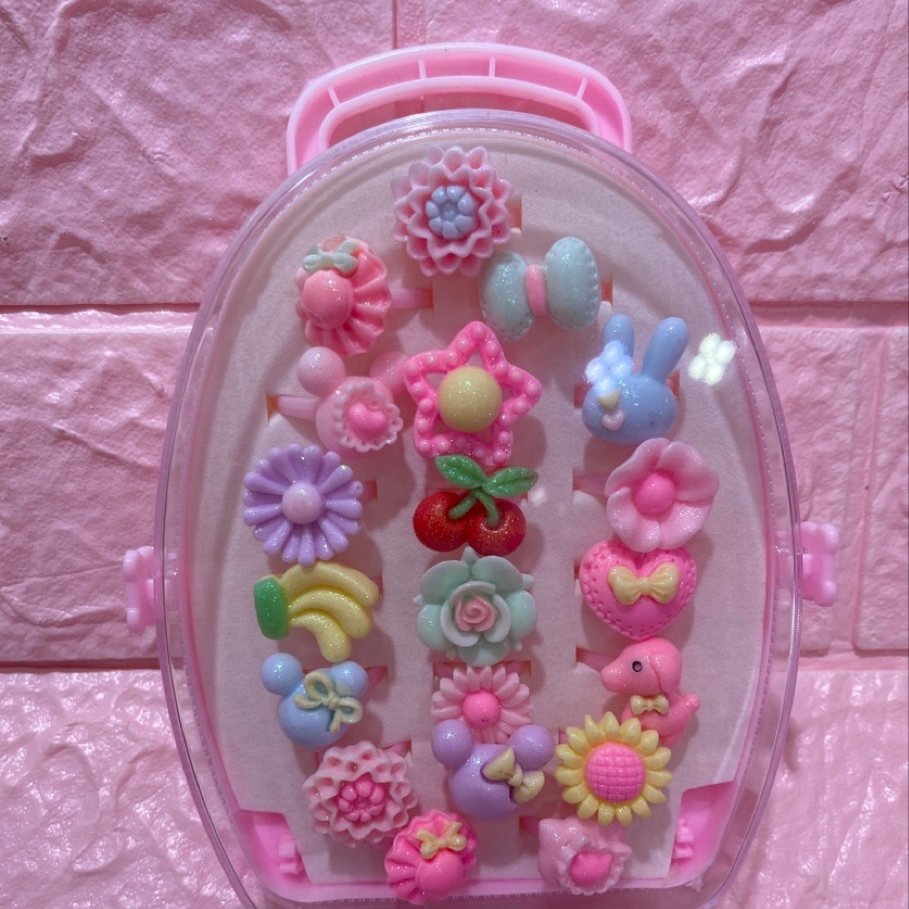 20 pieces of gold powder Children's hand-pulled cart rings, Warm and cozy