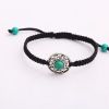 Cross-border exclusive hand-woven alloy inlaid turquoise bracelet, adjustable bracelet, hot sales in Europe and America, big discount