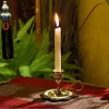 Brass shell inlaid creative candlestick, imported from India, small home decoration for dining table and coffee table Specification image