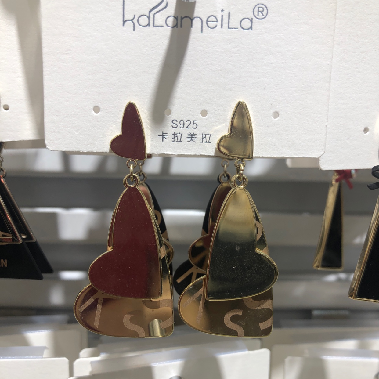 双爱心耳环卡拉美拉饰品卡拉美拉饰品卡拉美拉饰品