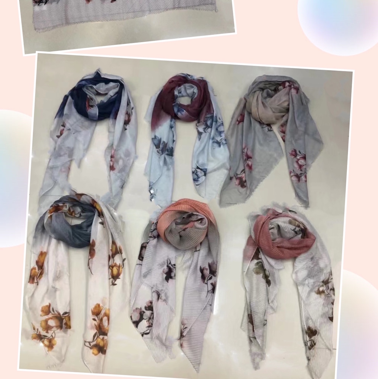 Gold and silver silk silk printed scarves are available in stock undefined