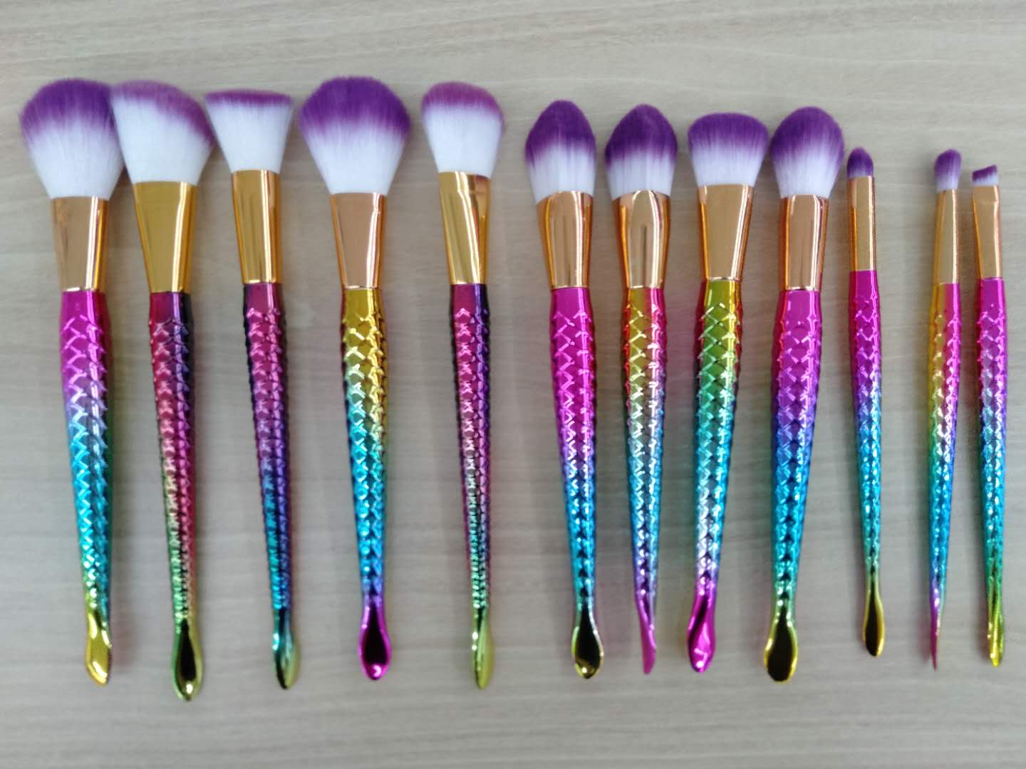 12 sets makeup brush blush brush, flat head highlighter eye shadow brush